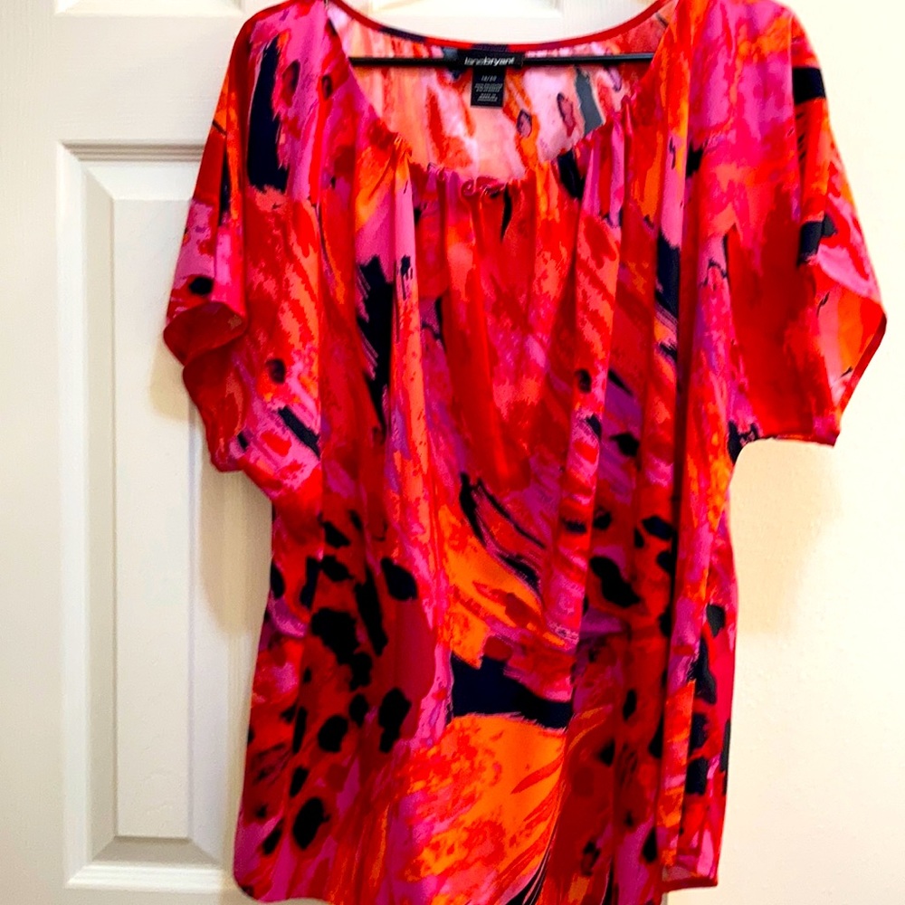 LANE BRYANT 18/20 satin floral print dolman style